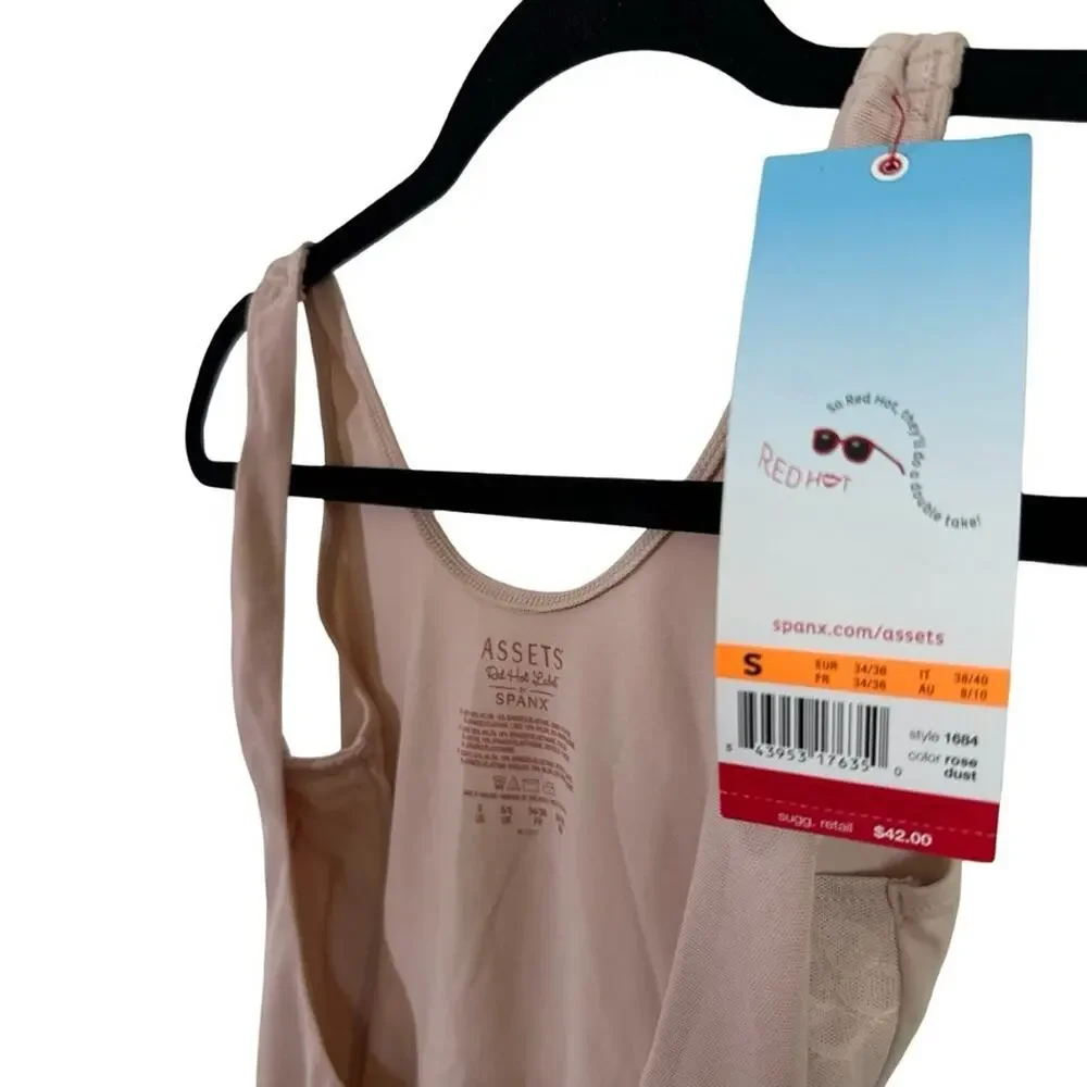 Assets Red Hot Label Spanx 1684 Rose Dust Luxe Lean Open Bust Tank Shaper Cami S